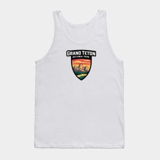 Grand Teton National Park Minimal Badge Tank Top